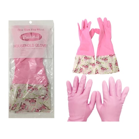 16 In Printed Large PVC Cuff Gloves Pack Of 2 144PK